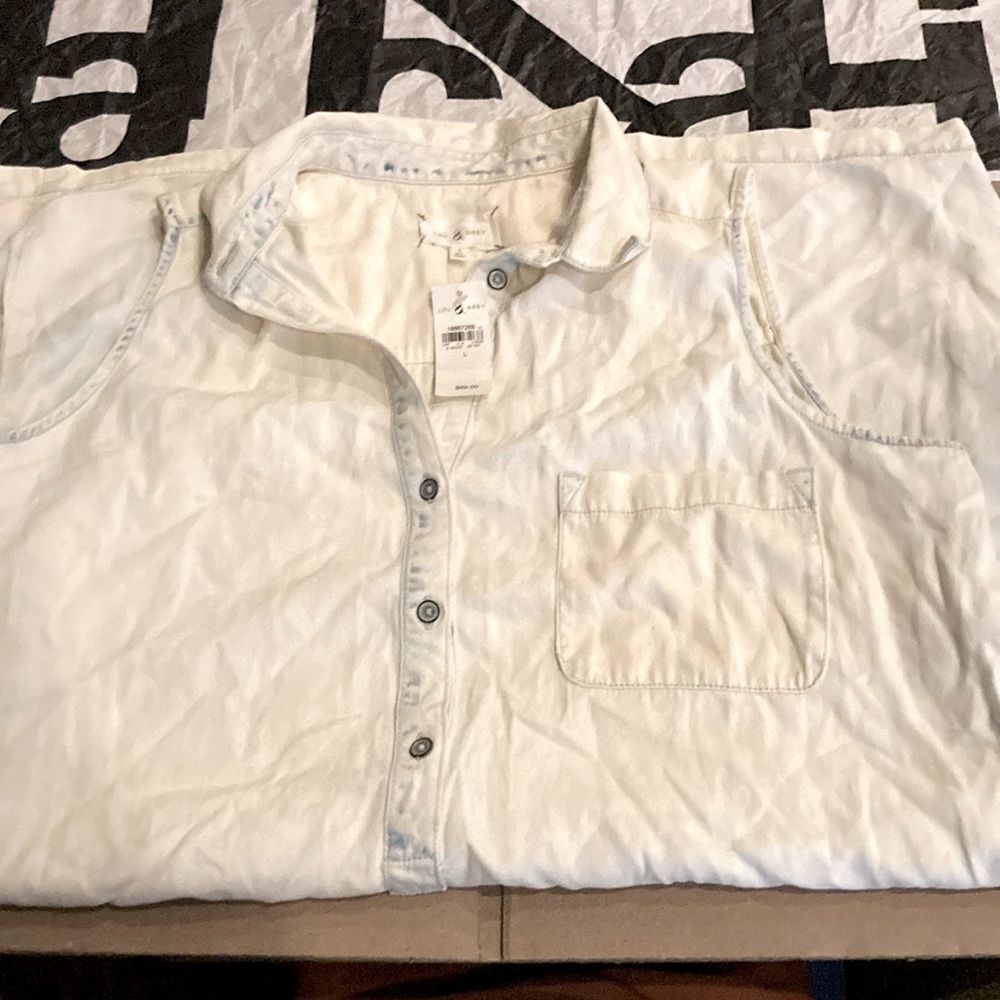 NWT Lou & Grey light blue womens top